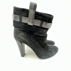 Reed Krakoff Womens Leather Trim Pointed Toe Ankle Boots Black Suede Size 40.5